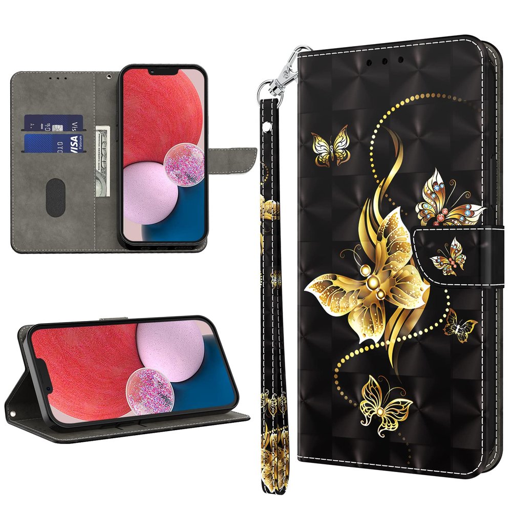 GLANDOTU Phone Case for Huawei P30 Lite, PU Leather Magnetic Wallet Flip Case - Kingdee