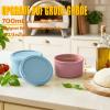 BoxedHome Pizza Dough Ball Box with Lid, BPA-Free Silicone, 4-Pack, 700 mL, Blue & Pink view 3