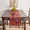 Tokusyou Vintage Boho Cotton Table Runner, Red, 33 x 200 cm view 2
