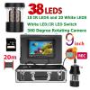 Underwater Camera 9-Inch DVR Recorder, Underwater Fishing Video Camera and Fish Finder, IP68 Waterproof, 38 LEDs, 360° Rotating Camera, 20 m (50 100(20M)) view 2