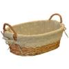 Oval Bread Proofing Basket with Handle, Rattan, Flower Liner, 9.8 x 5.9 x 3.2 in view 1