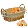 Oval Bread Proofing Basket with Handle, Rattan, Flower Liner, 9.8 x 5.9 x 3.2 in view 2