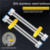 Stainless Steel Corrugated Pipe, 300 cm, 10 m Sink and Toilet Water Hose (1/2 in), with Connector Hose for Bathroom Heating and Pipe Wrench (6M) view 2