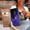 Sojlecyu Folio Wallet Case for Samsung Galaxy S9, Premium PU Leather, Brown view 3