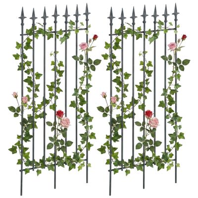 CLP Elisa Metal Trellis Set of 2, 100 x 50 cm, Anthracite