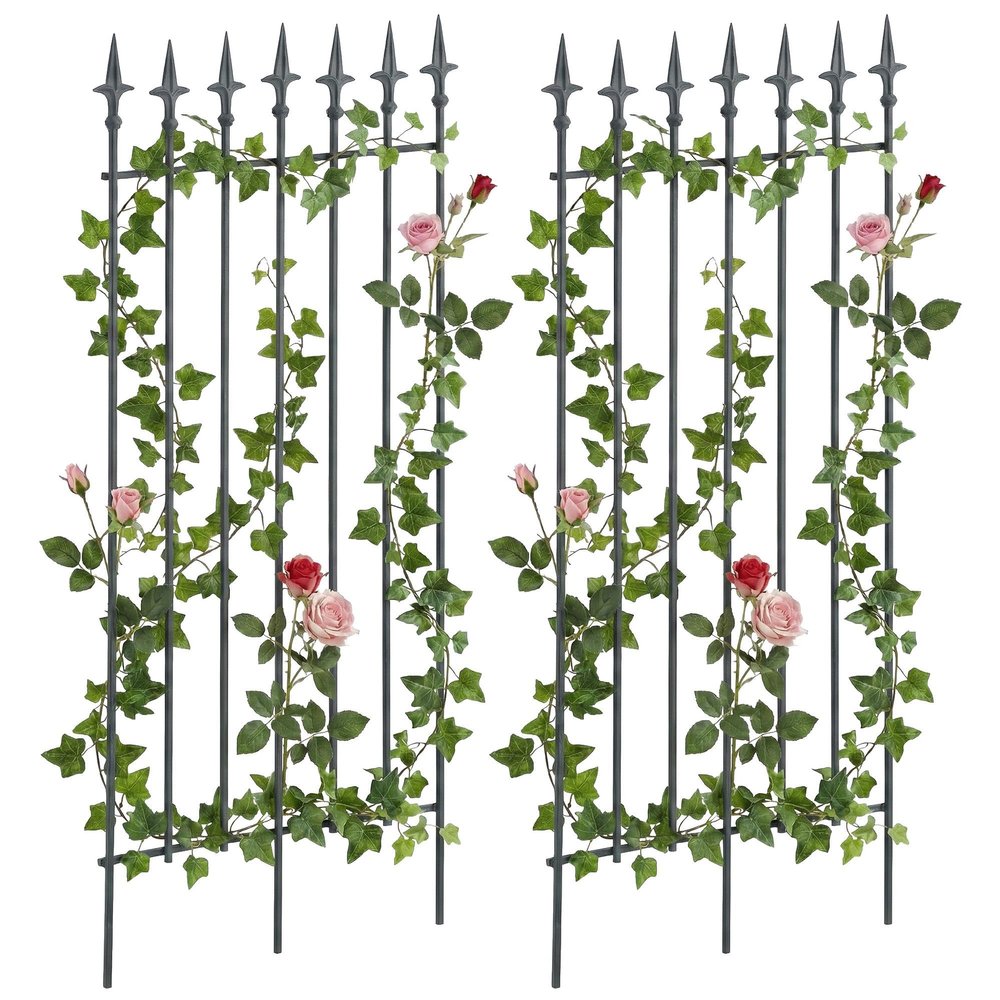 CLP Elisa Metal Trellis Set of 2, 100 x 50 cm, Anthracite