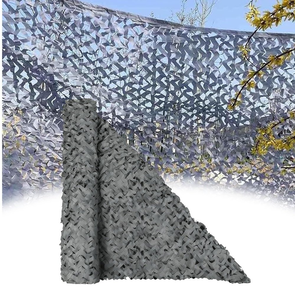 Gray Camouflage Net, 210D Oxford Fabric, 6 x 13 m