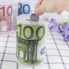 Euro Banknote Design Piggy Bank view 2
