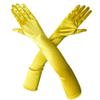 Women's Long Yellow Satin Gloves with Matching Wrist Pouch, 1920s Style, 52 cm view 1