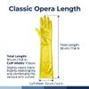 Women's Long Yellow Satin Gloves with Matching Wrist Pouch, 1920s Style, 52 cm view 2