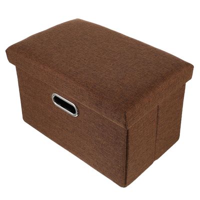SECFOU Foldable Cotton and Linen Storage Ottoman with Large Capacity