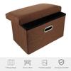 SECFOU Foldable Cotton and Linen Storage Ottoman with Large Capacity view 3