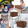 SECFOU Foldable Cotton and Linen Storage Ottoman with Large Capacity view 4
