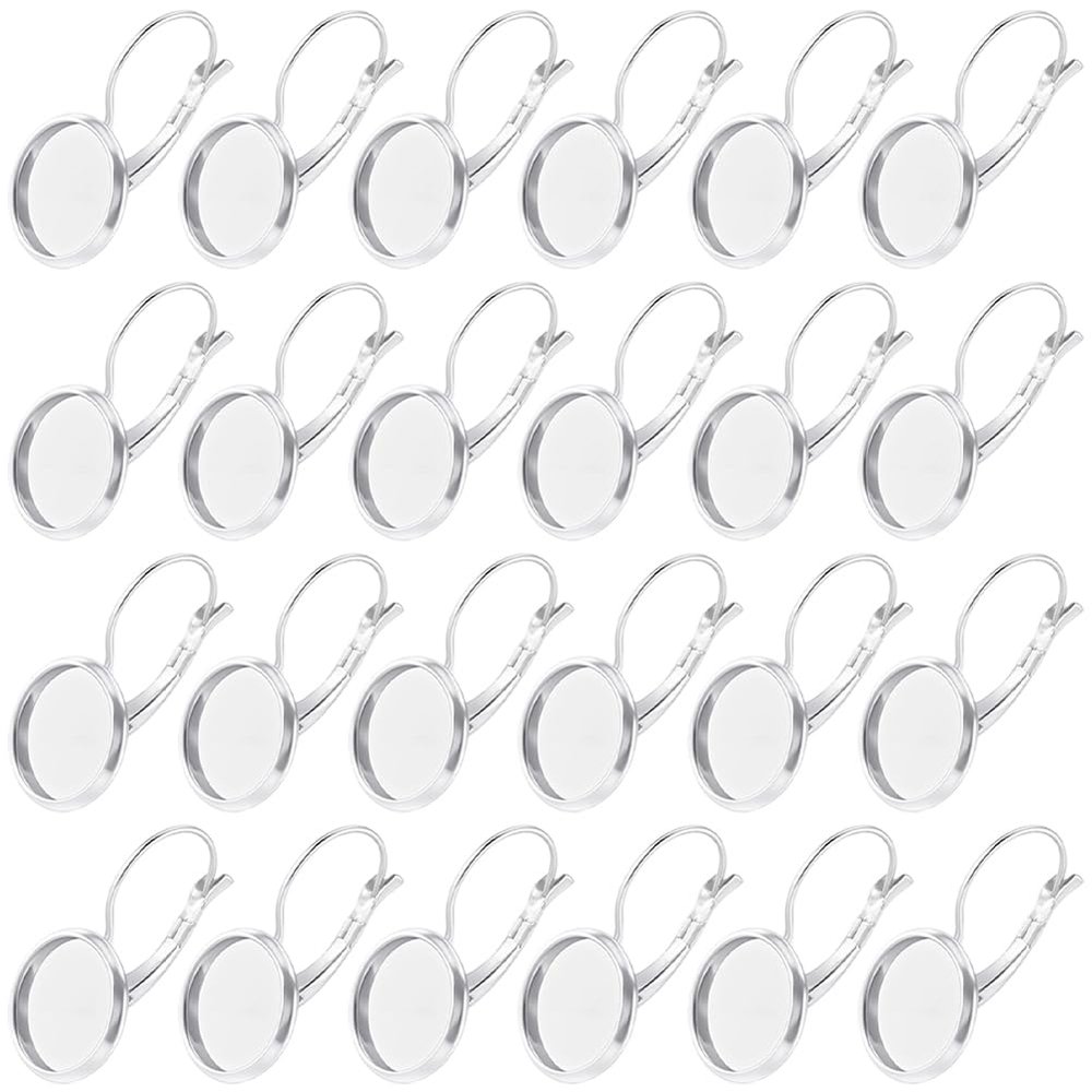 SUNNYCLUE 40 Pcs 14mm Cabochon Earring Hooks