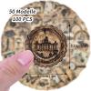 Alethron Vintage Stickers, 100 Retro Stickers view 3