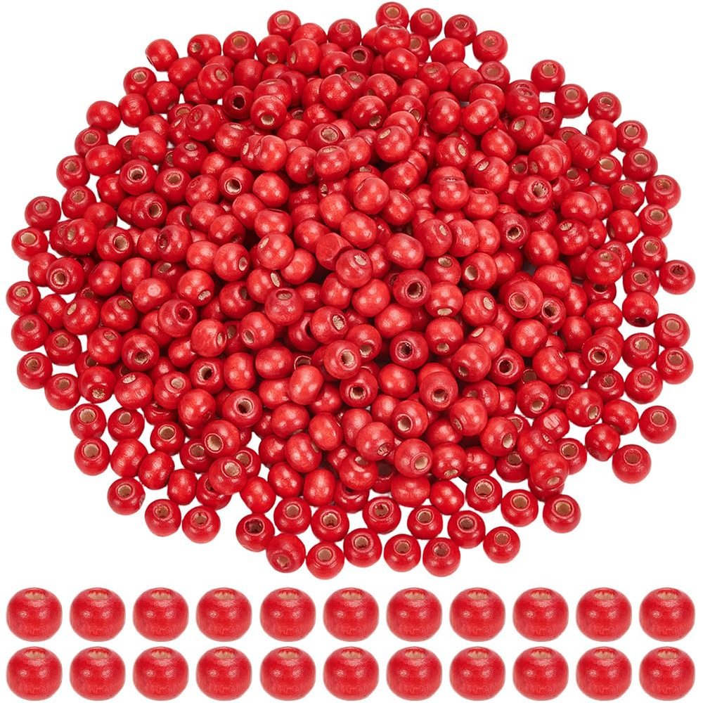 SUNNYCLUE 600 Red Wooden Beads