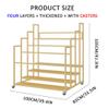 Lar Yoga Mat Holder Cart with Wheels, Space-Saving Storage Rack for Yoga Mats and Foam Rollers, Commercial Organizer for Gyms and Yoga Studios, Holds 30 Mats (D, 4 Tiers) view 2