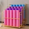 Lar Yoga Mat Holder Cart with Wheels, Space-Saving Storage Rack for Yoga Mats and Foam Rollers, Commercial Organizer for Gyms and Yoga Studios, Holds 30 Mats (D, 4 Tiers) view 4