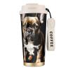 Long-Eared French Bulldog Stainless Steel Coffee Tumbler with Straw Lid view 1