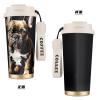 Long-Eared French Bulldog Stainless Steel Coffee Tumbler with Straw Lid view 3
