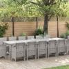 HFXHIJXQ 15-Piece Light Gray Rattan Garden Dining Set, 350 x 100 x 74 cm view 2