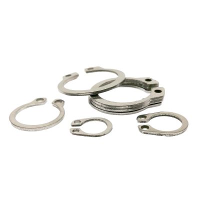 10/25/50 pcs M3–M40 304 Stainless Steel, Black 65Mn Manganese Wave Lock Retaining Rings, C-Type External Retaining Rings (Stainless Steel, M17, 25 pcs)