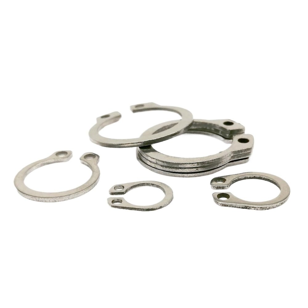 10/25/50 pcs M3–M40 304 Stainless Steel, Black 65Mn Manganese Wave Lock Retaining Rings, C-Type External Retaining Rings (Stainless Steel, M17, 25 pcs)