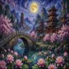 Japanese Landscape Lotus Sakura Puzzle, 1,000 Pieces, Gift for Fans view 1