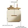 Modern Solid Wood Nightstand with 2 Drawers view 3