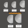 Aenmezen Modern Frameless Right Semicircle Bathroom Mirror with Touch Switch, Dimmable 3-Color Lighting, Anti-Fog, Shatter-Resistant, Wall-Mounted (43" x 28") view 3
