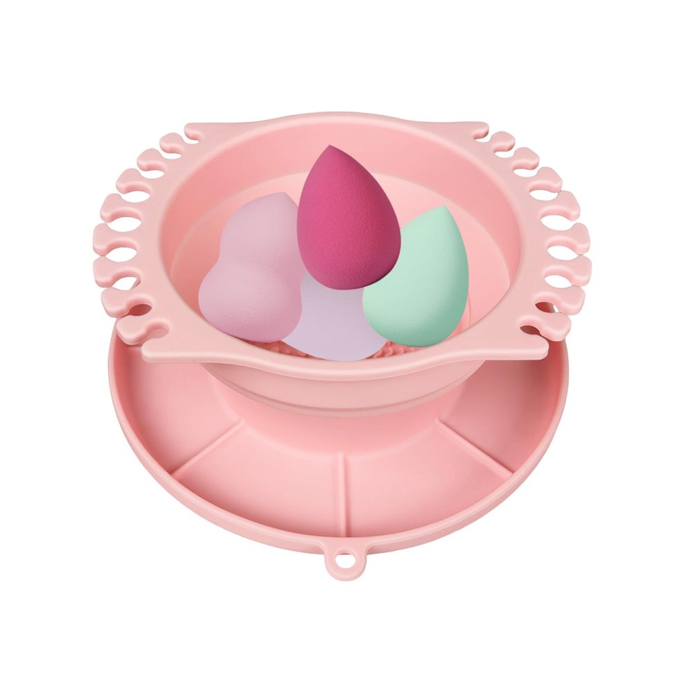 Silicone Brush Cleaner, Foldable Rinse Cup Organizer