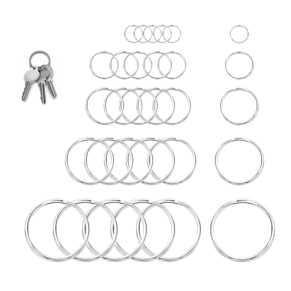 25 Pack Stainless Steel Key Rings