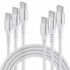 3-Pack USB-C to USB-C Cables, 1 m, Fast Charging, 60 W/3 A, Braided Nylon, Break-Resistant, White, USB-C 2.0, Compatible with iPhone 16/15, Samsung S24/S23, iPad Pro, MacBook, Pixel, PS5 view 1