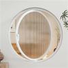 LYMGRZ Round Pivoting Porthole Window for Interior Ventilation, Aluminum Privacy Window with Metal Handle, Patterned Safety Glass (50 cm/19.7 in.) view 2