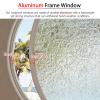 LYMGRZ Round Pivoting Porthole Window for Interior Ventilation, Aluminum Privacy Window with Metal Handle, Patterned Safety Glass (50 cm/19.7 in.) view 4