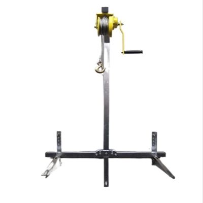 Manual Cable Winch for Outdoor Installation and Lifting, Foldable Self-Locking Design for Air Conditioner Cranes