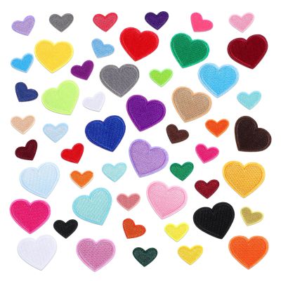 Amaxiu 52 Pcs Iron-On Heart Patches