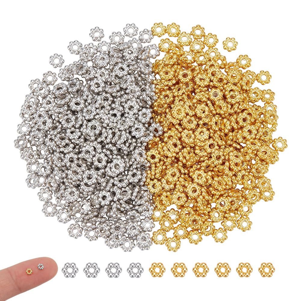 UNICRAFTALE 1000 Pcs Flower Spacer Beads