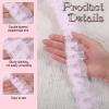 10 Yards Pink Ruffled Lace Trim 4cm view 2