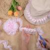 10 Yards Pink Ruffled Lace Trim 4cm view 4