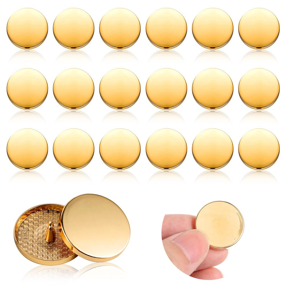 18 Pack Gold Buttons 25mm
