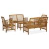 4-Piece Solid Wood Patio Furniture Set, Brown #02 view 1