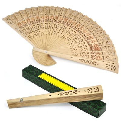 Carved Sandalwood Hand Fan