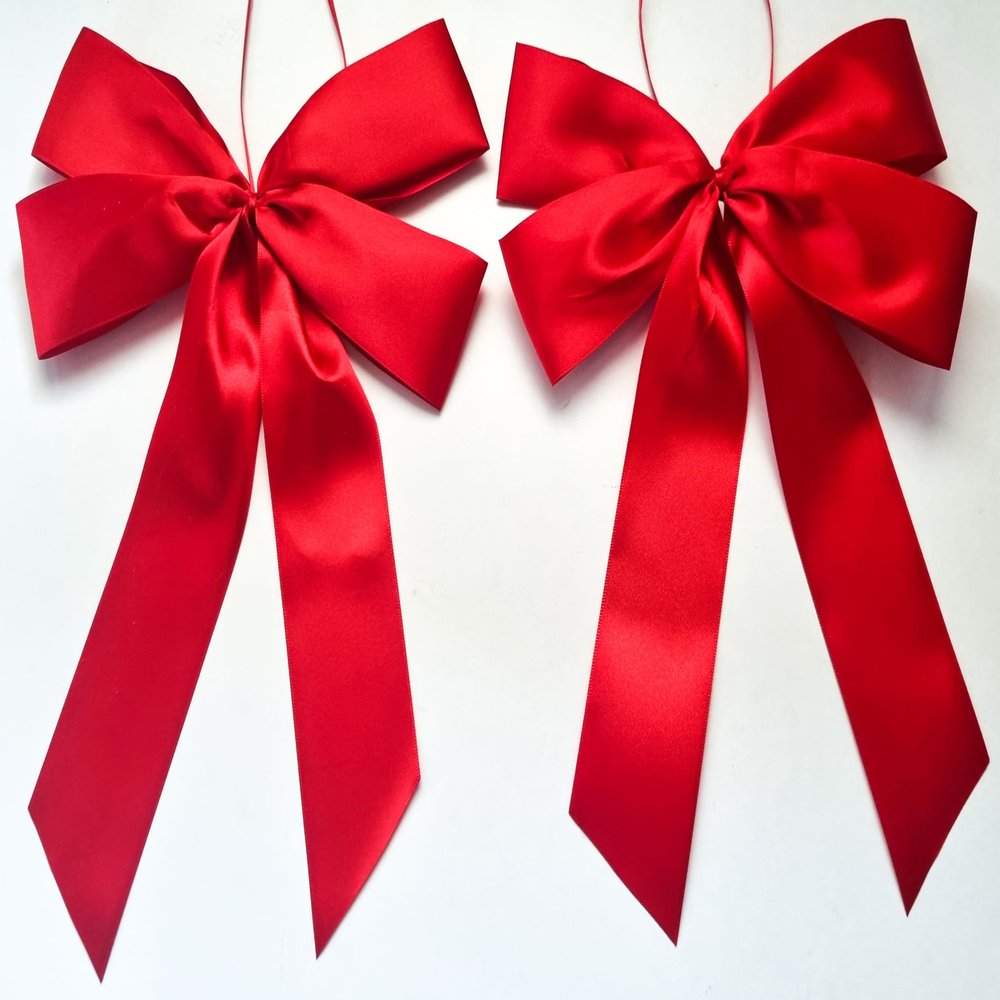 CaPiSo 20x30cm Large Gift Bow (Satin Red, 2 pcs)