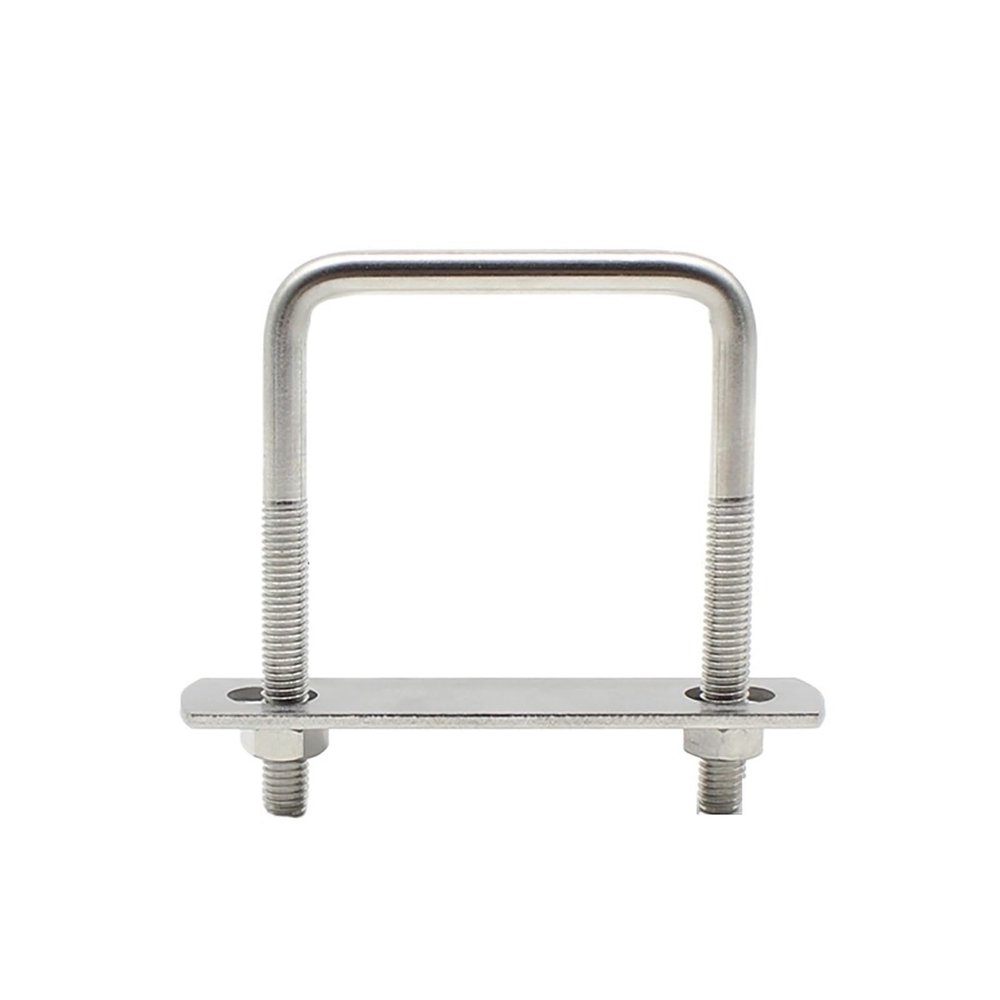 304 Stainless Steel Square U-Bolt M6, M8, M10, M12, U-Shaped Bolt for Pipe Mounting and Secure Connections (2-Pack, M8 x 60 x 60)