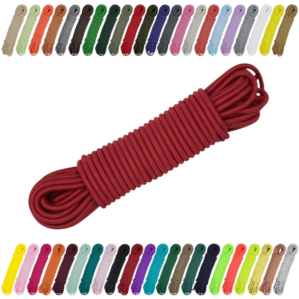 CARTONARE Elastic Cord 2mm 3mm for Sewing, Crafting & Outdoor Deep Red, 3mm x 5m