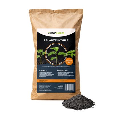GanzHaus Biochar Soil Activator, Compost Accelerator & Root Activator – Charcoal Powder (15 L)