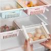Qcwwy Refrigerator Drawer Organizer, Retractable Multifunction Storage Bin, Shelf-Gap Mount, Ventilated and Drainable (White, 20.5 × 16.4 × 7.6) view 1