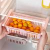 Qcwwy Refrigerator Drawer Organizer, Retractable Multifunction Storage Bin, Shelf-Gap Mount, Ventilated and Drainable (White, 20.5 × 16.4 × 7.6) view 4