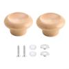 Natural Wood Pot Lid Knob with Stainless Steel Base (2 Pack) view 1